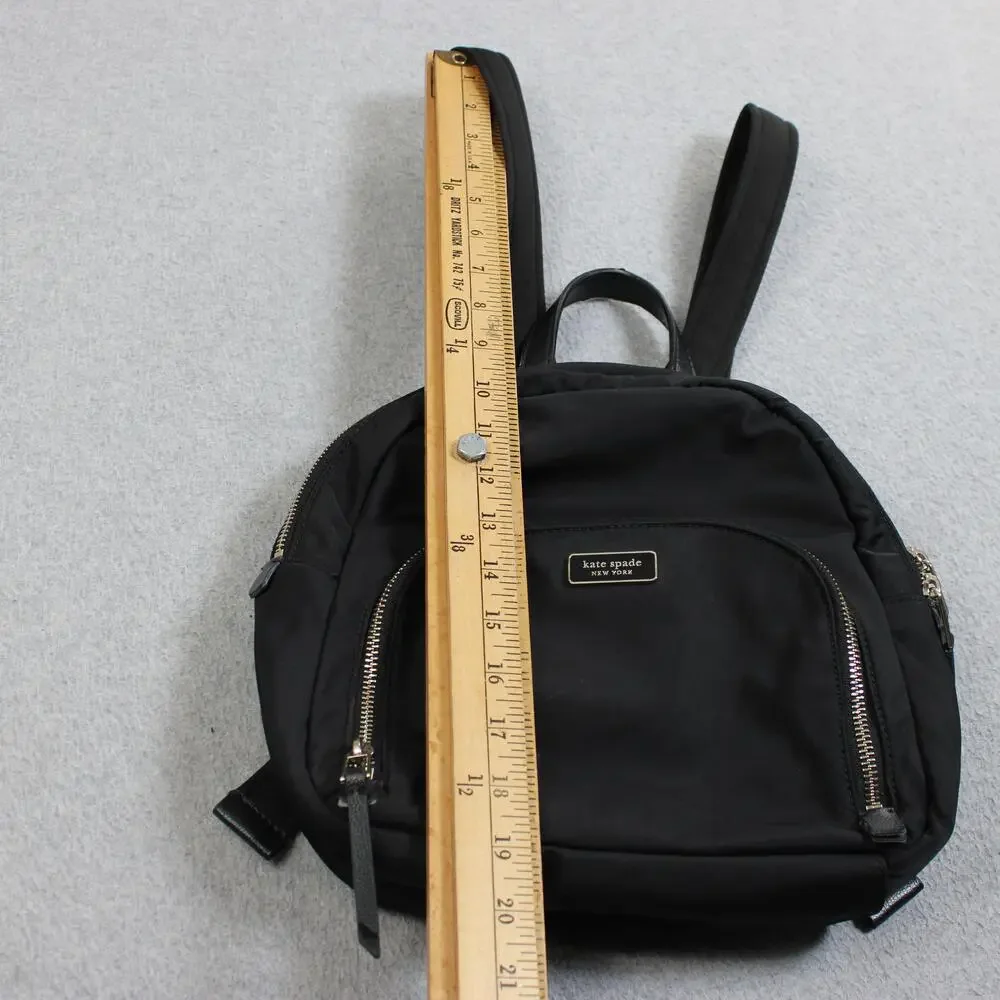 Kate Spade Backpack Women Small Black Nylon Mini Bag Gold Zip Casual Travel READ